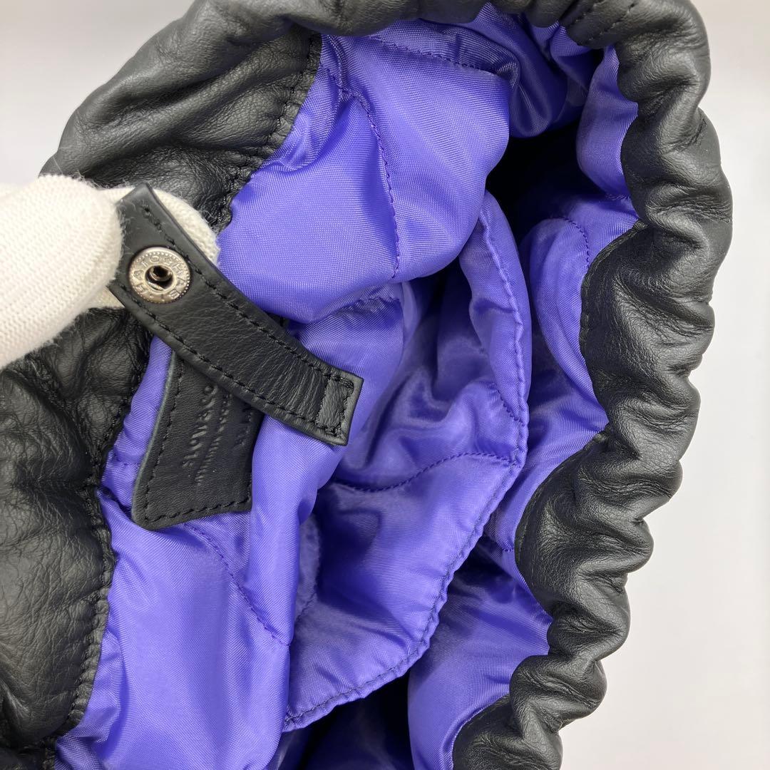 ☆希少美品☆ SLOW＆CO BEAMS 巾着バッグ 極美品 レザー 牛革