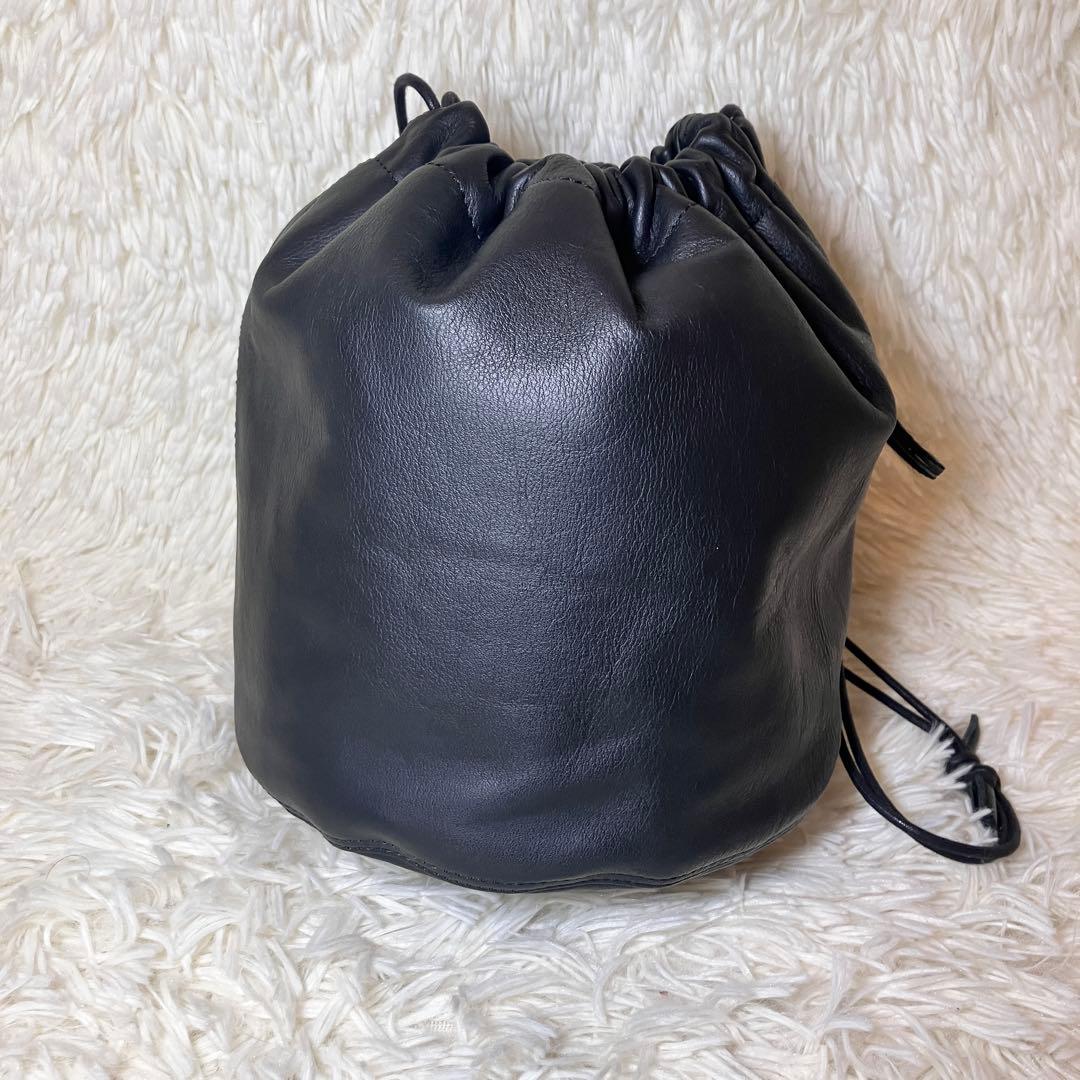 ☆希少美品☆ SLOW＆CO BEAMS 巾着バッグ 極美品 レザー 牛革