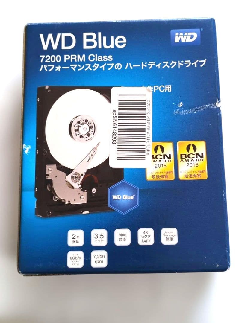 内蔵型ハードディスクドライブ WD Blue 1TB HDD WD10EZEX 7200RPM