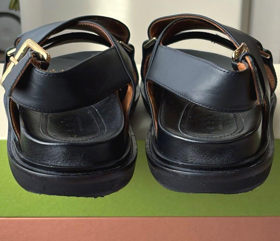 MARNI マルニ クリスクロス スフベット レザーサンダル ブラック 36