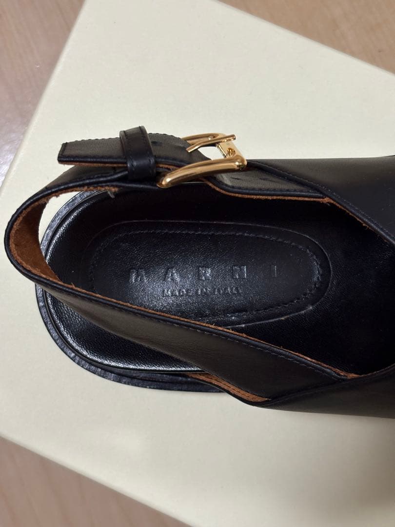 MARNI マルニ クリスクロス スフベット レザーサンダル ブラック 36