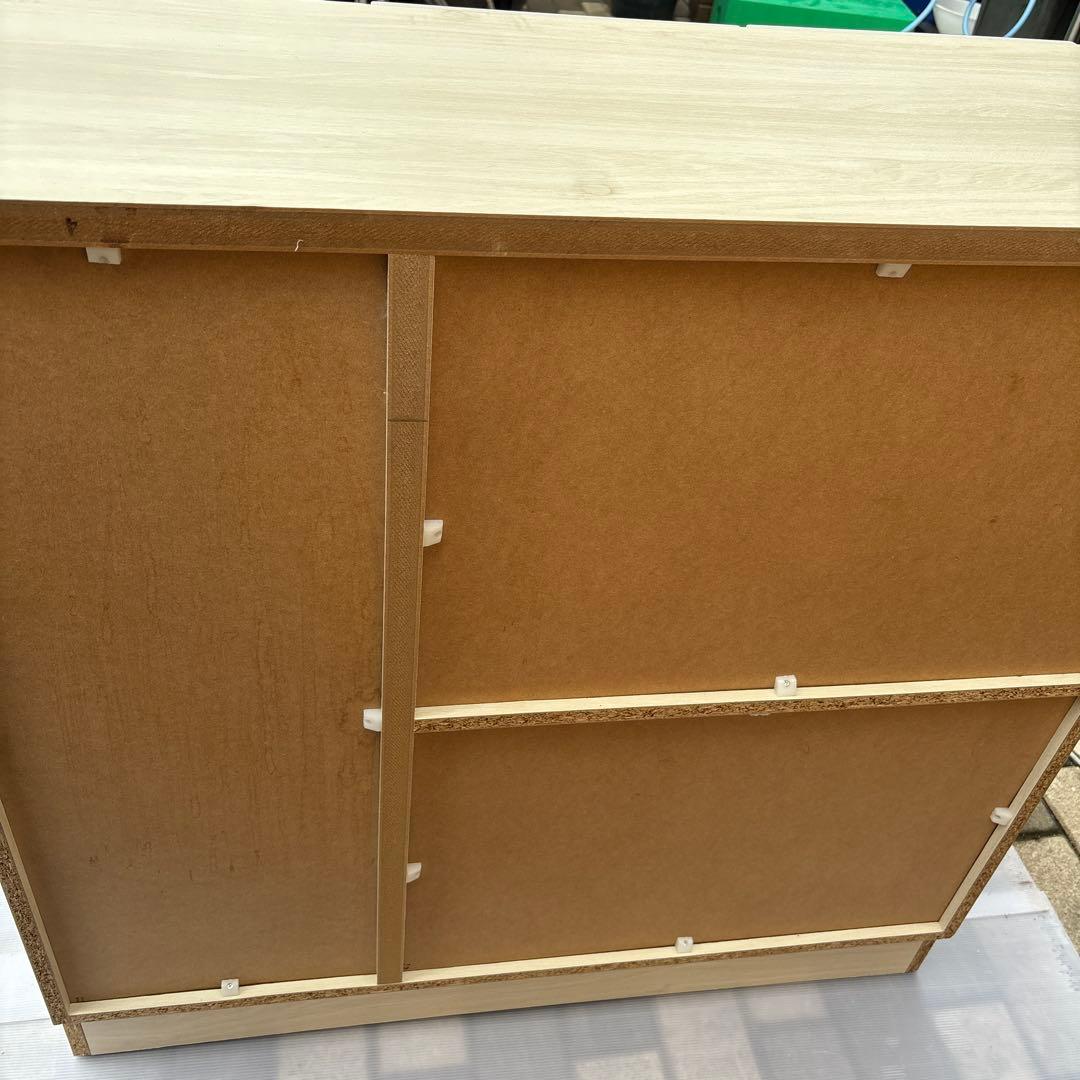 ぼん家具 食器棚 ロータイプ カップボード キッチン収納 ホワイト