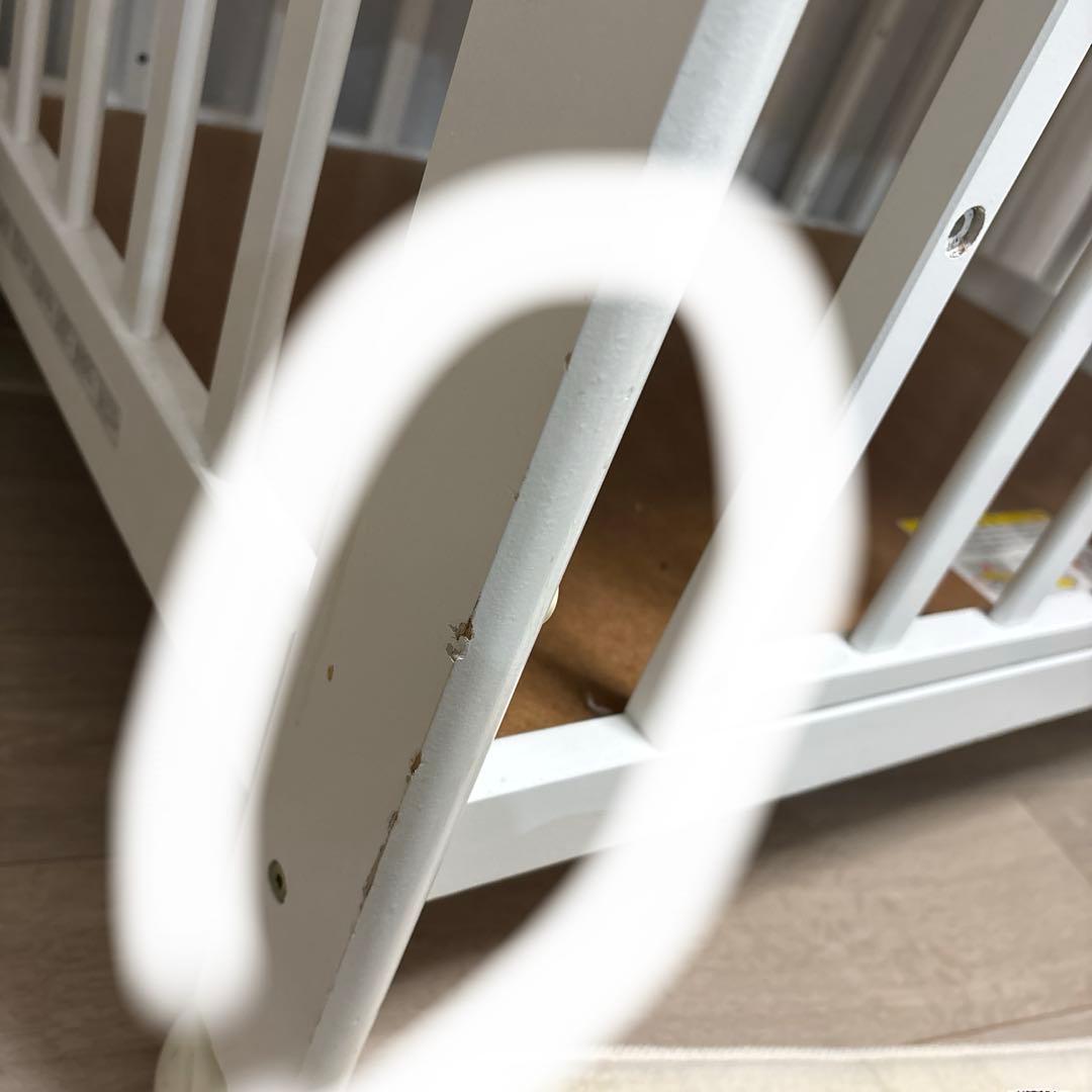 KATOJI カトージ　ミニベッド ホワイト 60x90cm キャスター付き