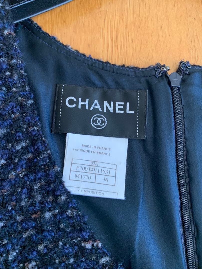 CHANEL ノースリーブひざ丈ワンピース