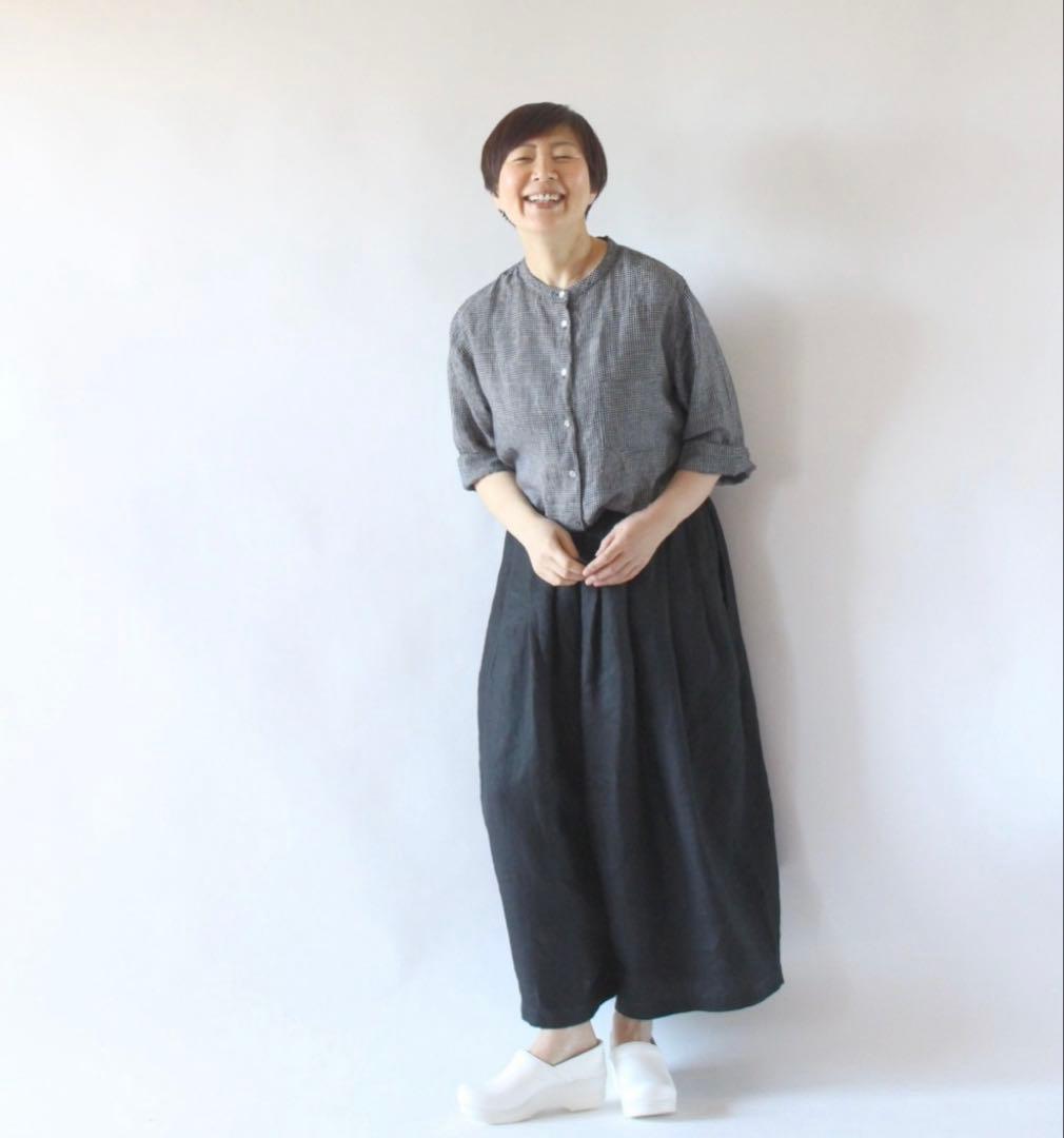 foglinenwork キナル 金子敦子さんコラボ ごきげんパンツ ブラック