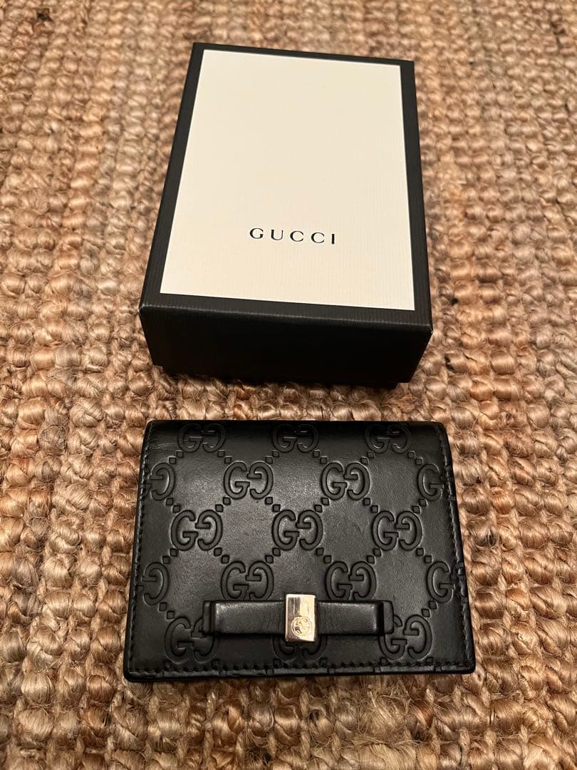 GUCCI ブラック レザー 名刺入れ