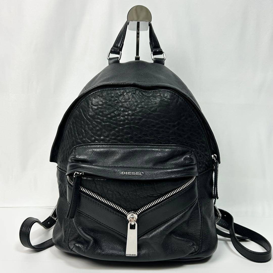 美品✨ DIESEL リュック オールレザー ブラック