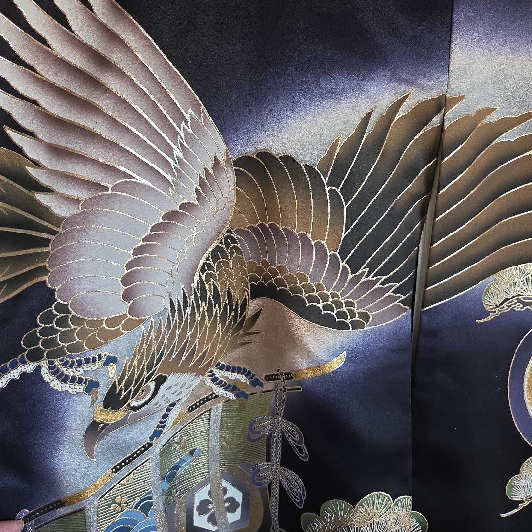 桐緋冬　　1-12　正絹　男の子お祝い着物　長襦袢付き　産着　七五三　逸品