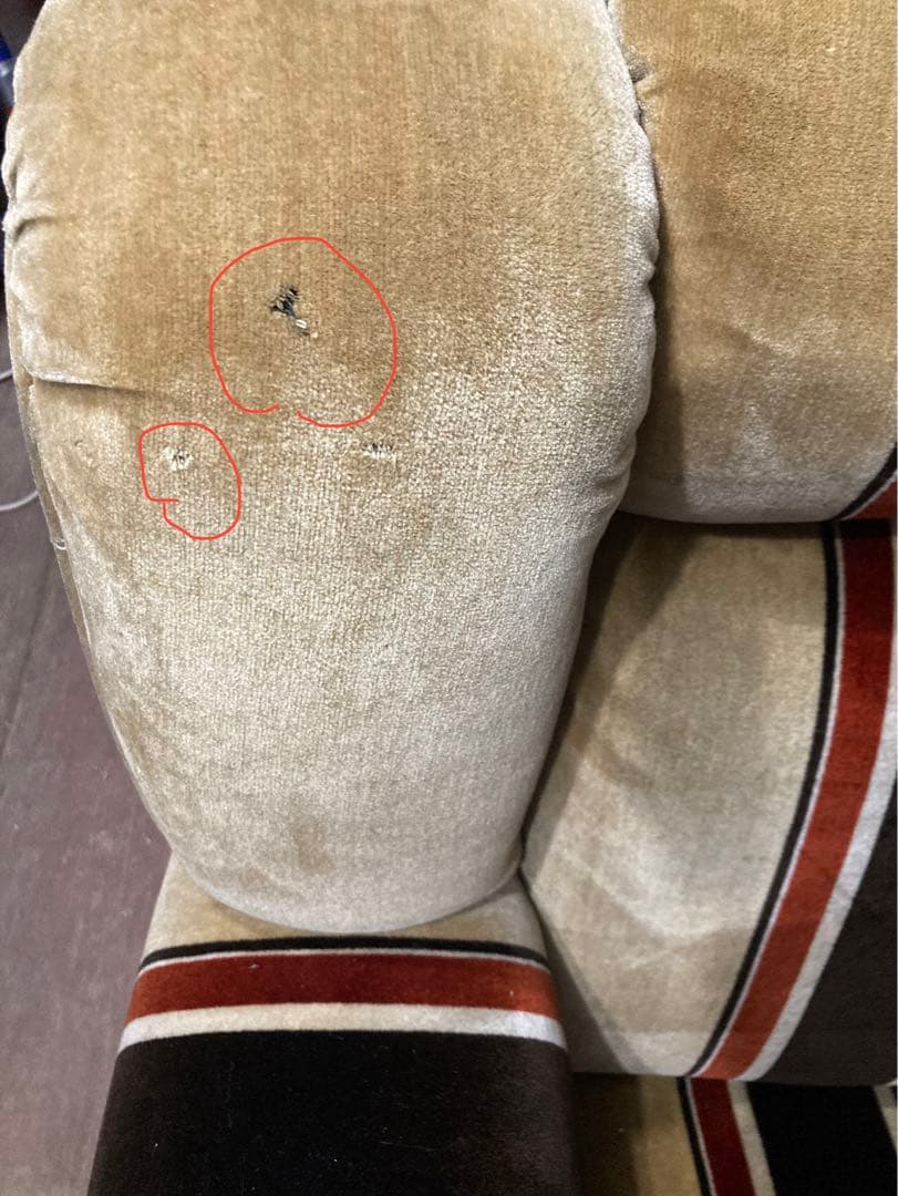 ☆激レア☆ビンテージソファー☆ベロア地☆ストライプがお洒落☆A