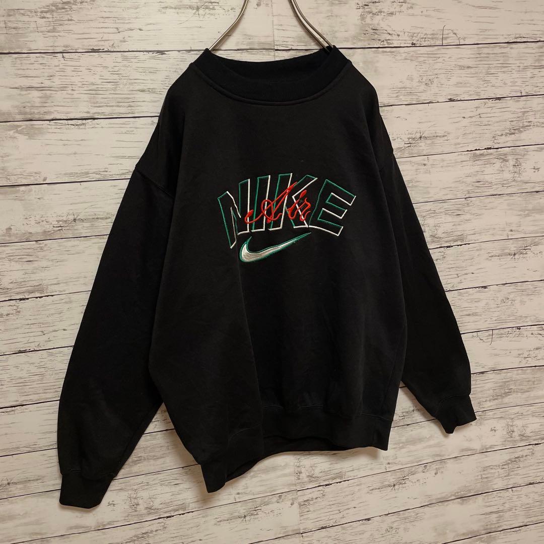 926【人気Lサイズ】ナイキ♤刺繍ビッグロゴ　90s 銀タグ　スウェット　希少
