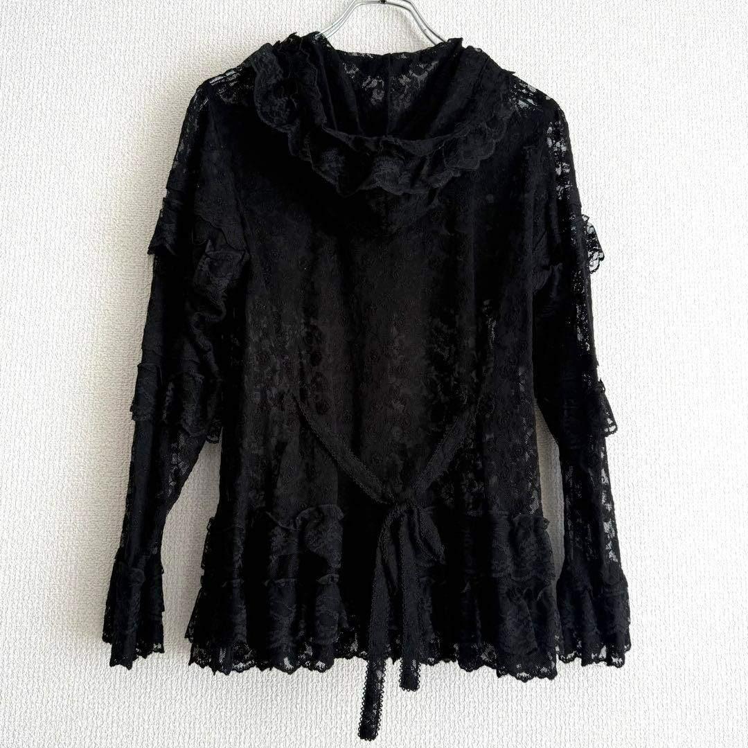 【極美品】PINK HOUSE 長袖ブラウス シースルー ブラック レース