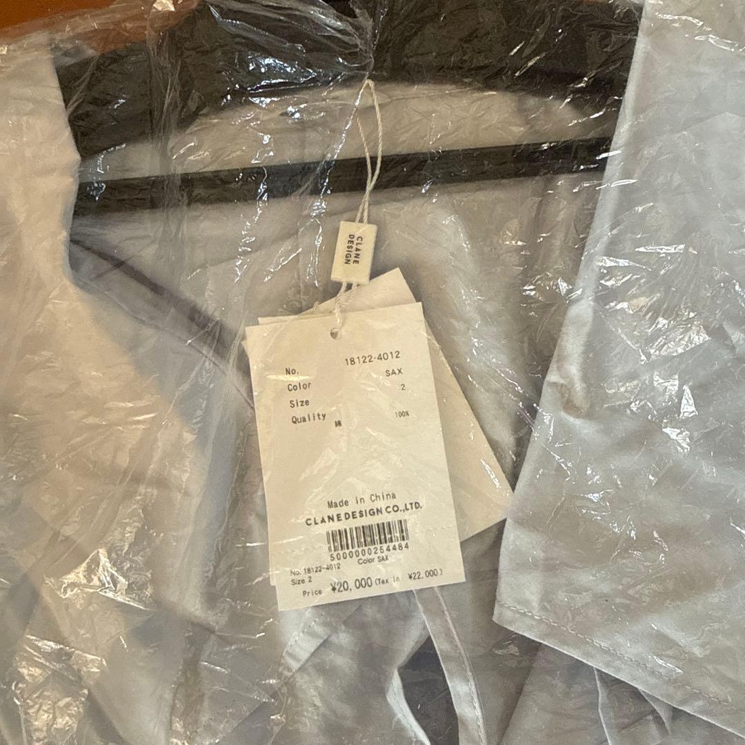 トップス CLANE BIG COLLAR DRAWSTRING BLOUSE