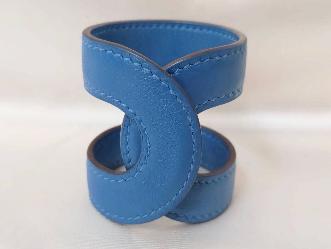 HERMES エルメス アノー シェーヌダンクル バングル ブルー