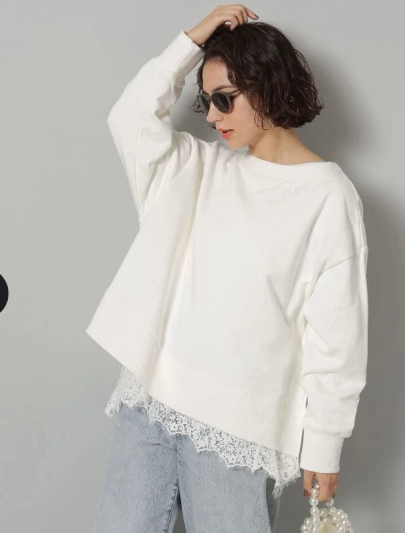 Arpege story 裾レースロンＴ