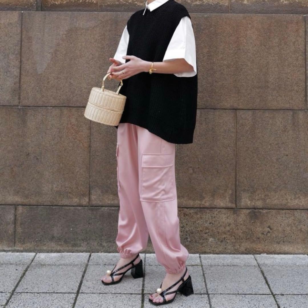 【新品未使用】マチャット macchat サテンカーゴパンツ　ピンク