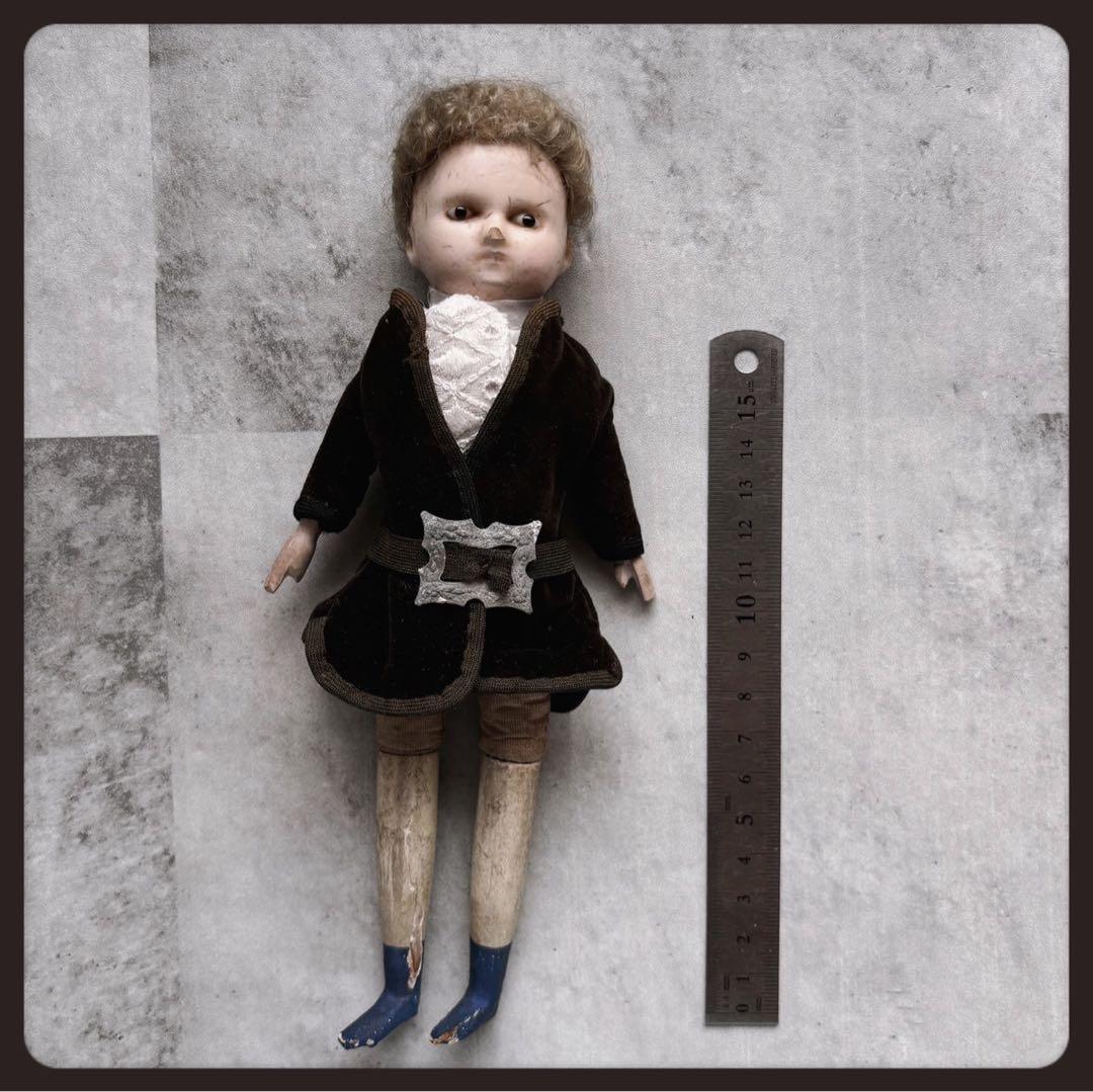 レアアンティーク　 ブロンドの男の子 ショルダーヘッドワックスドール