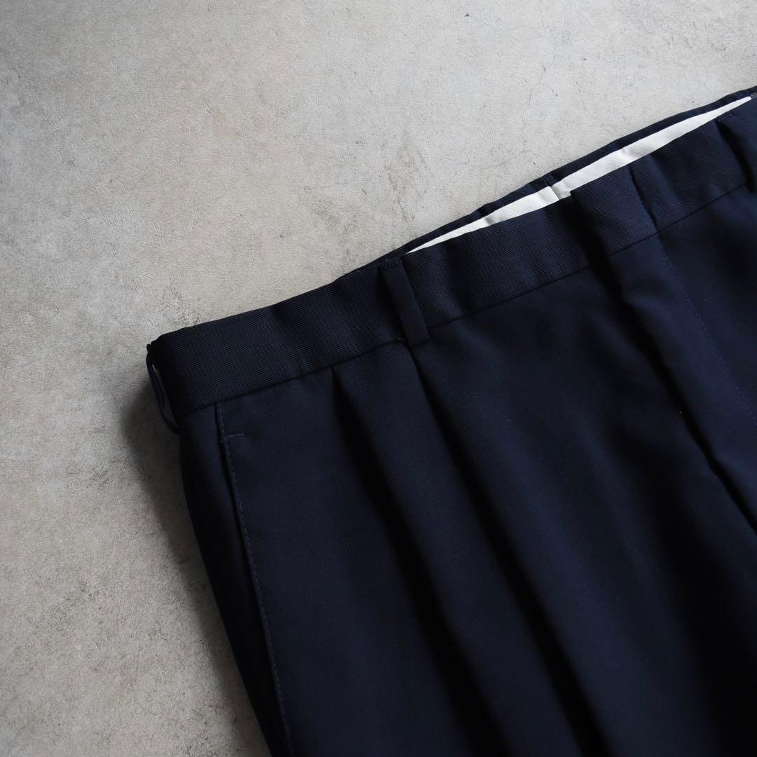 90s SLATES スレイツ ツータックスラックス 紺ネイビー W36 L29