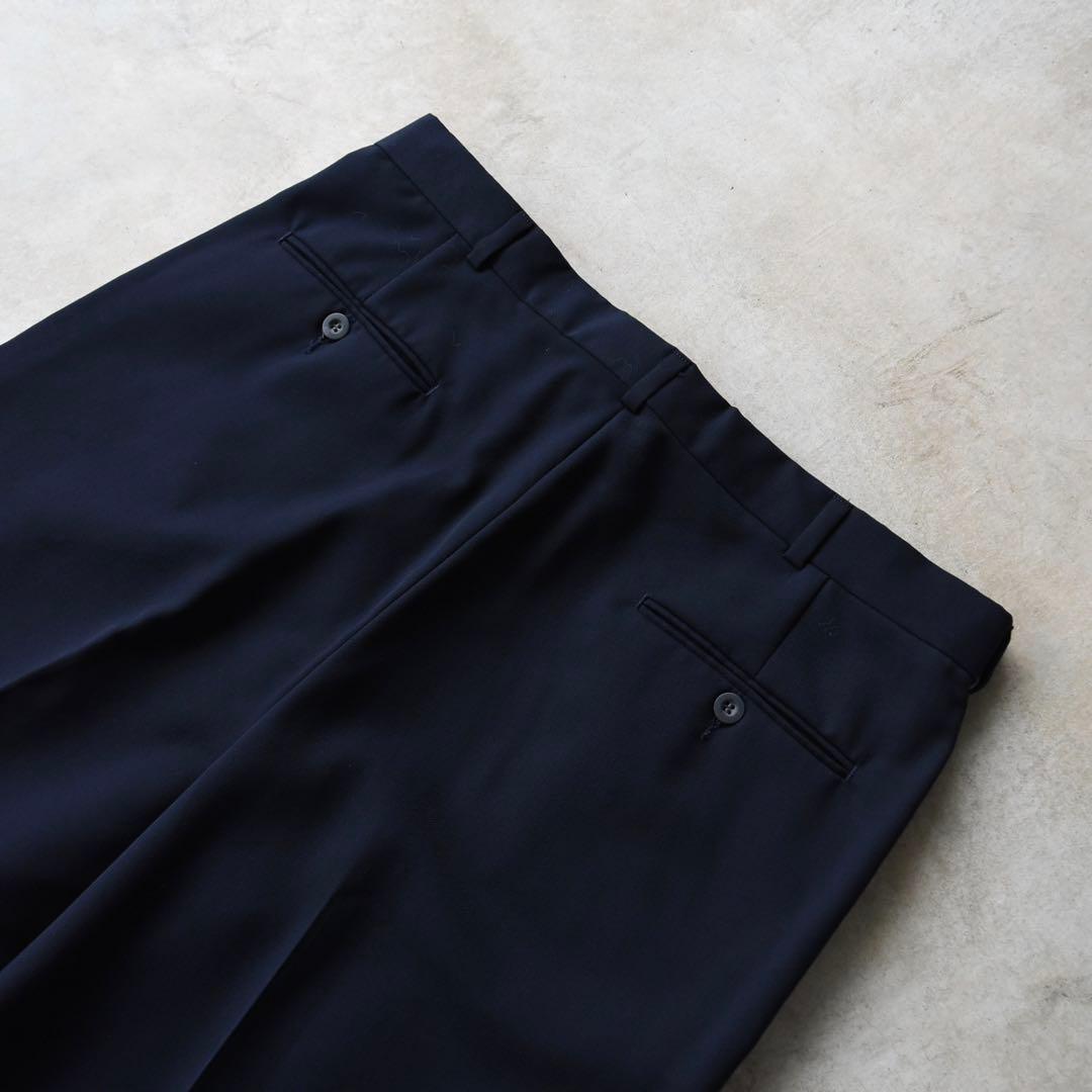90s SLATES スレイツ ツータックスラックス 紺ネイビー W36 L29