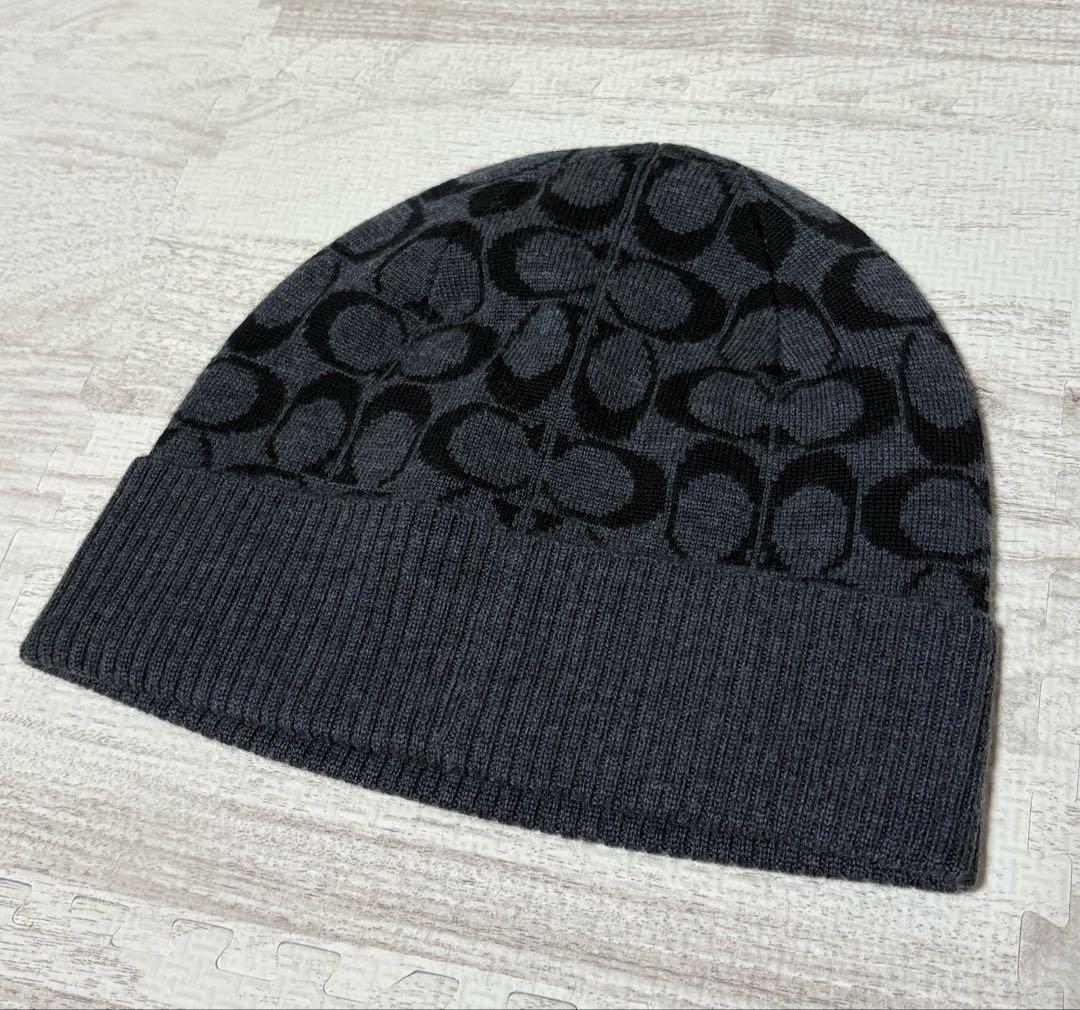 COACH コーチ ニット帽 ビーニー シグネチャー