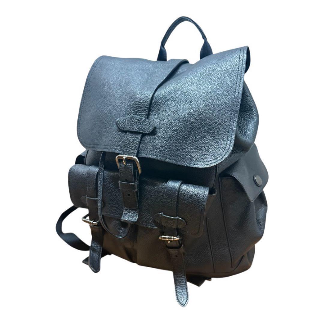 【即完売品】COACH ブラックレザーバックパック　リュック　セール中！！