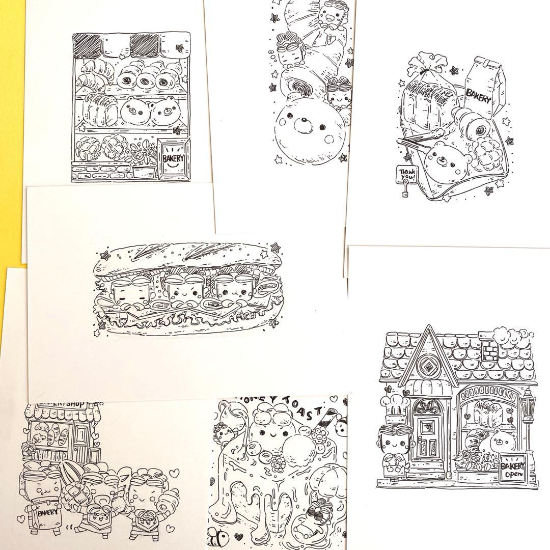 なし様リクエスト　イラストポストカード17枚