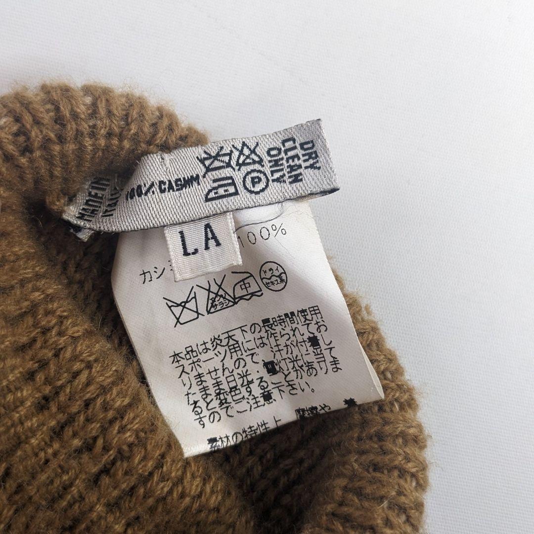 HERMES エルメス カシミア 手袋 グローブ キャメル Hロゴ レディース