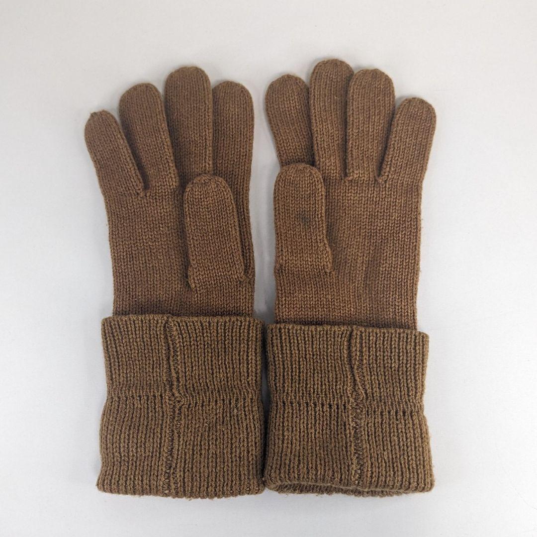 HERMES エルメス カシミア 手袋 グローブ キャメル Hロゴ レディース