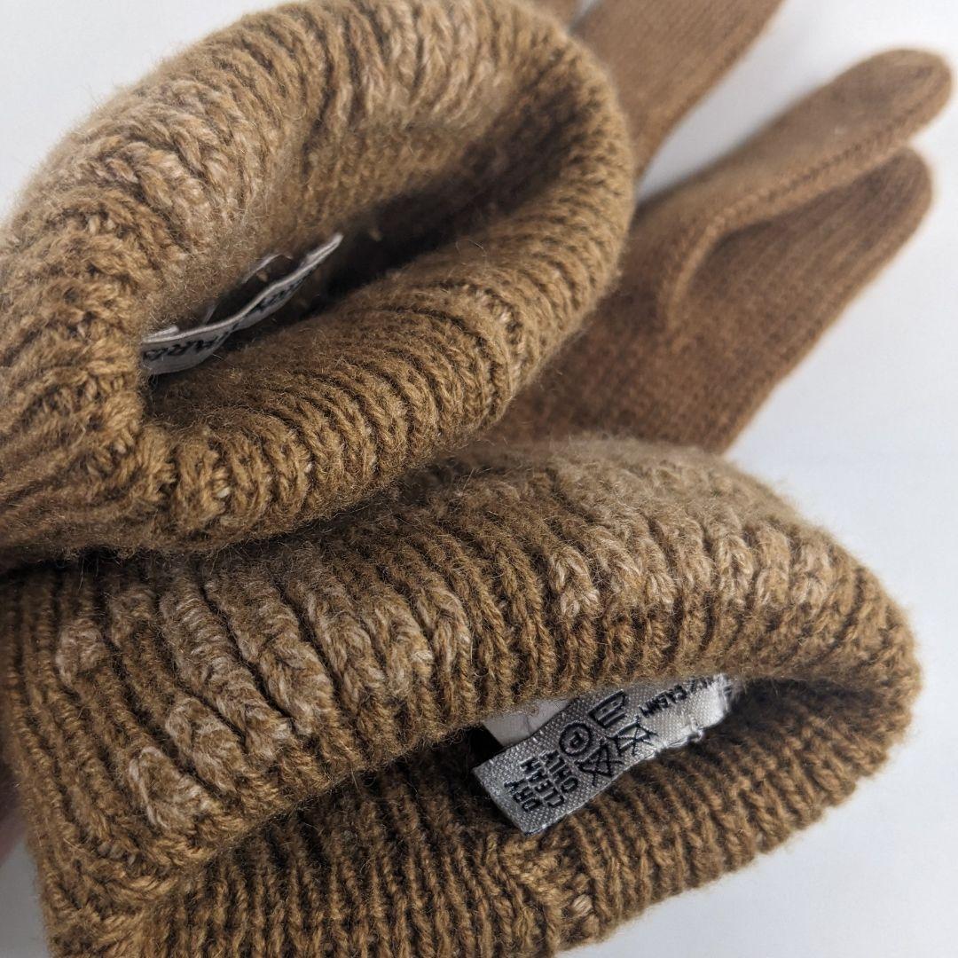 HERMES エルメス カシミア 手袋 グローブ キャメル Hロゴ レディース