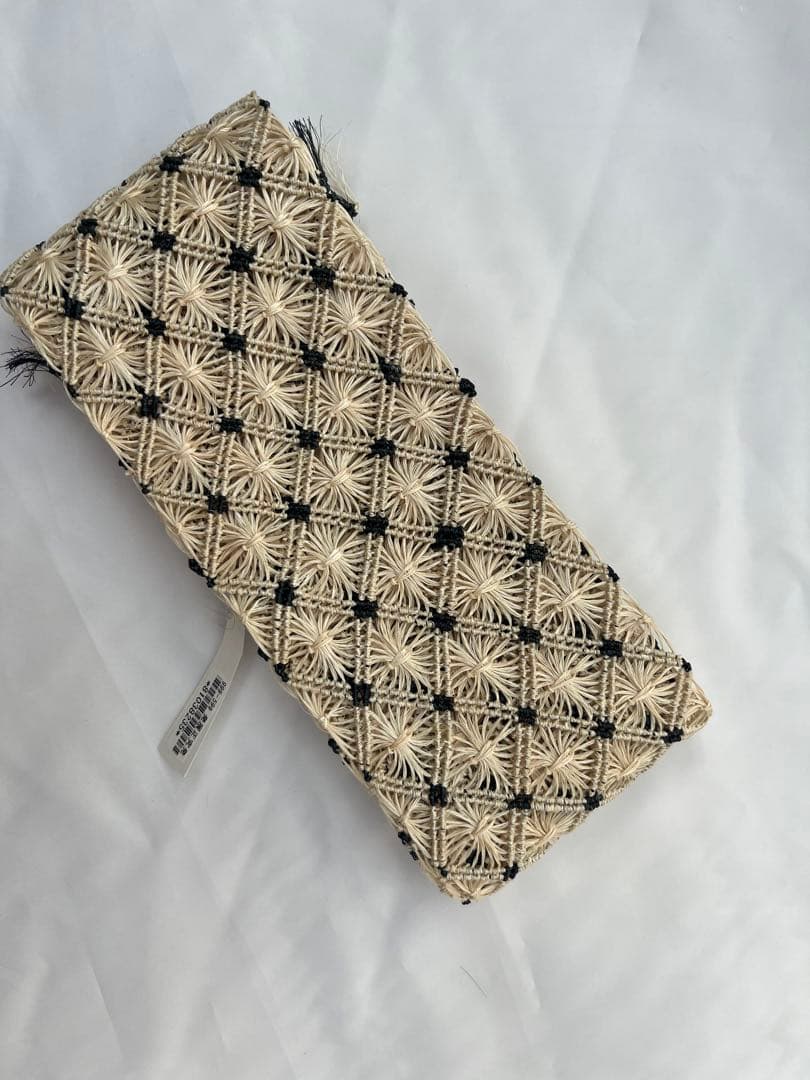 【誉田屋源兵衛】夏用半幅帯 芭蕉通風段文 黒ドット