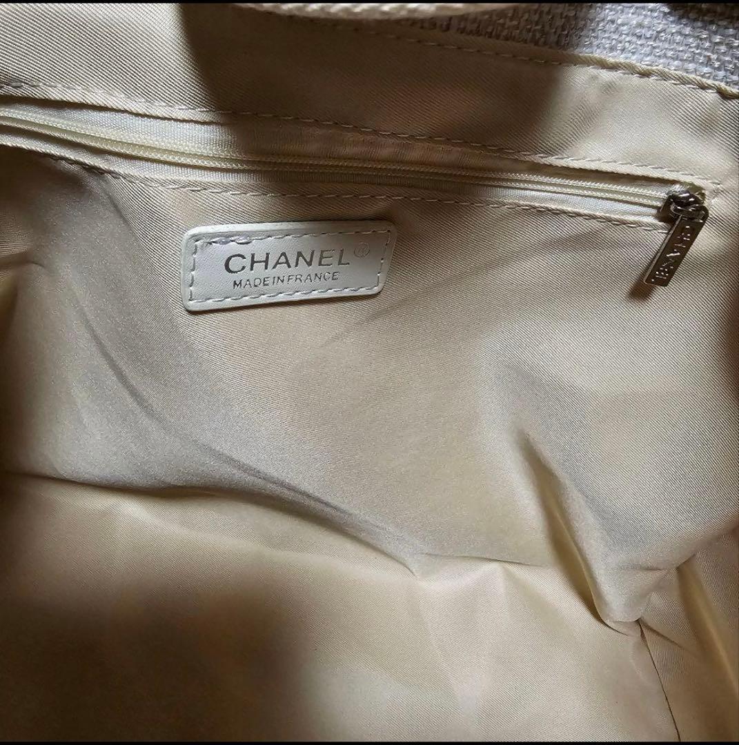 シャネル CHANEL ハンドバッグ トートバッグ キャンバス ノベルティ 白