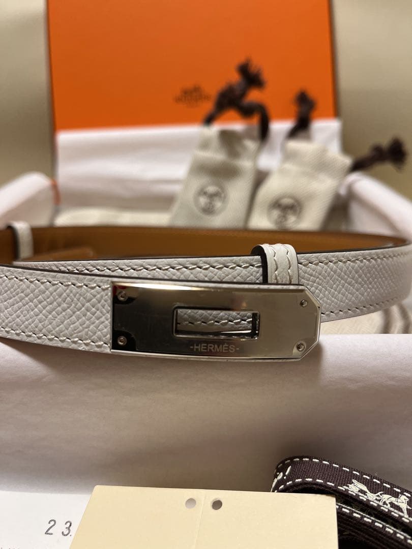 エルメス　白　ケリーベルト　新品未使用　早い者勝ちです☆