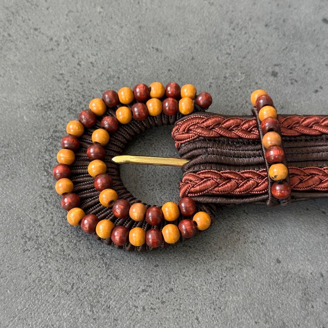 超希少✨イヴ・サンローラン　リヴ・ゴーシュ　ヴィンテージ　織ベルト　ブラウン