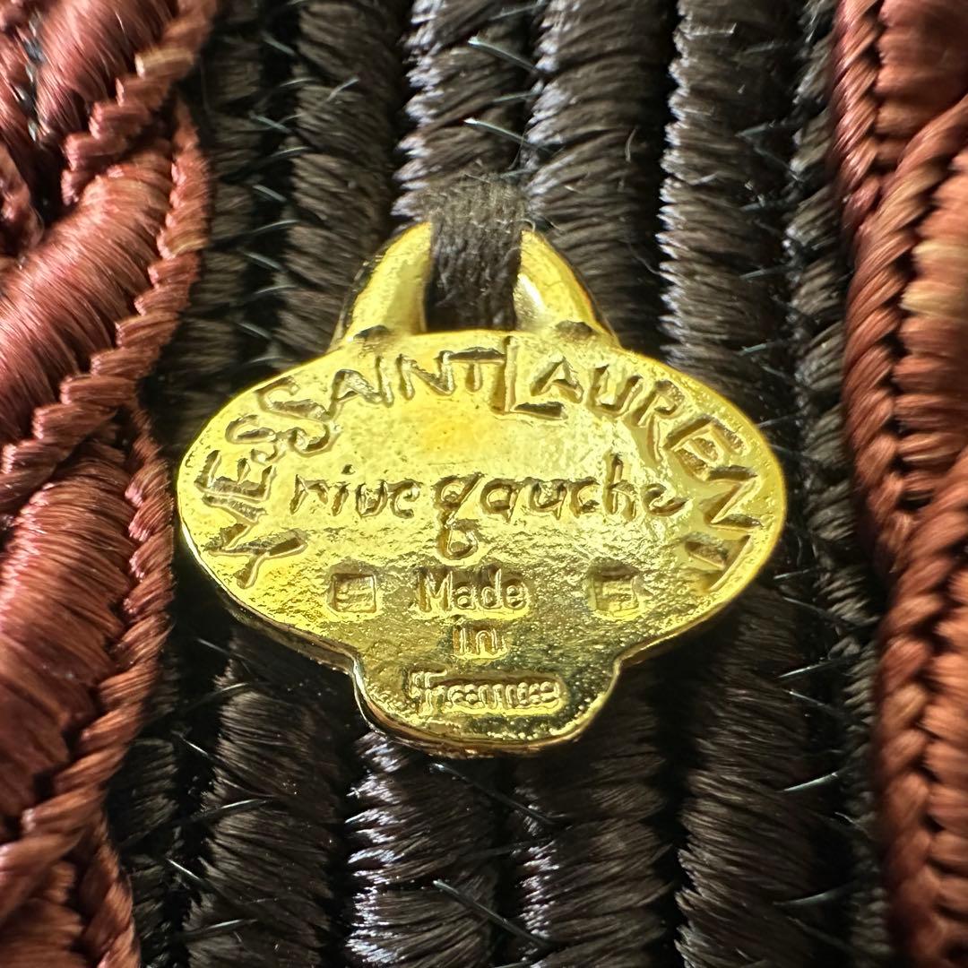 超希少✨イヴ・サンローラン　リヴ・ゴーシュ　ヴィンテージ　織ベルト　ブラウン