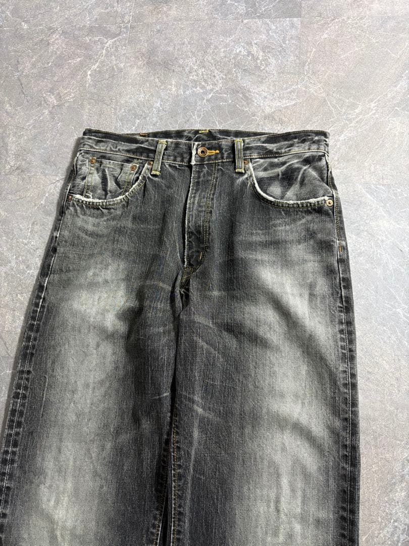 パンツ EDWIN selvage wide black denim pants W32