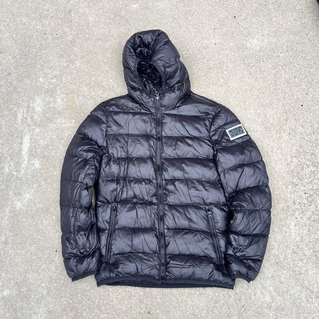 【金タグ】DIESEL ディーゼル ダウンジャケット ロゴパッチ 黒 M