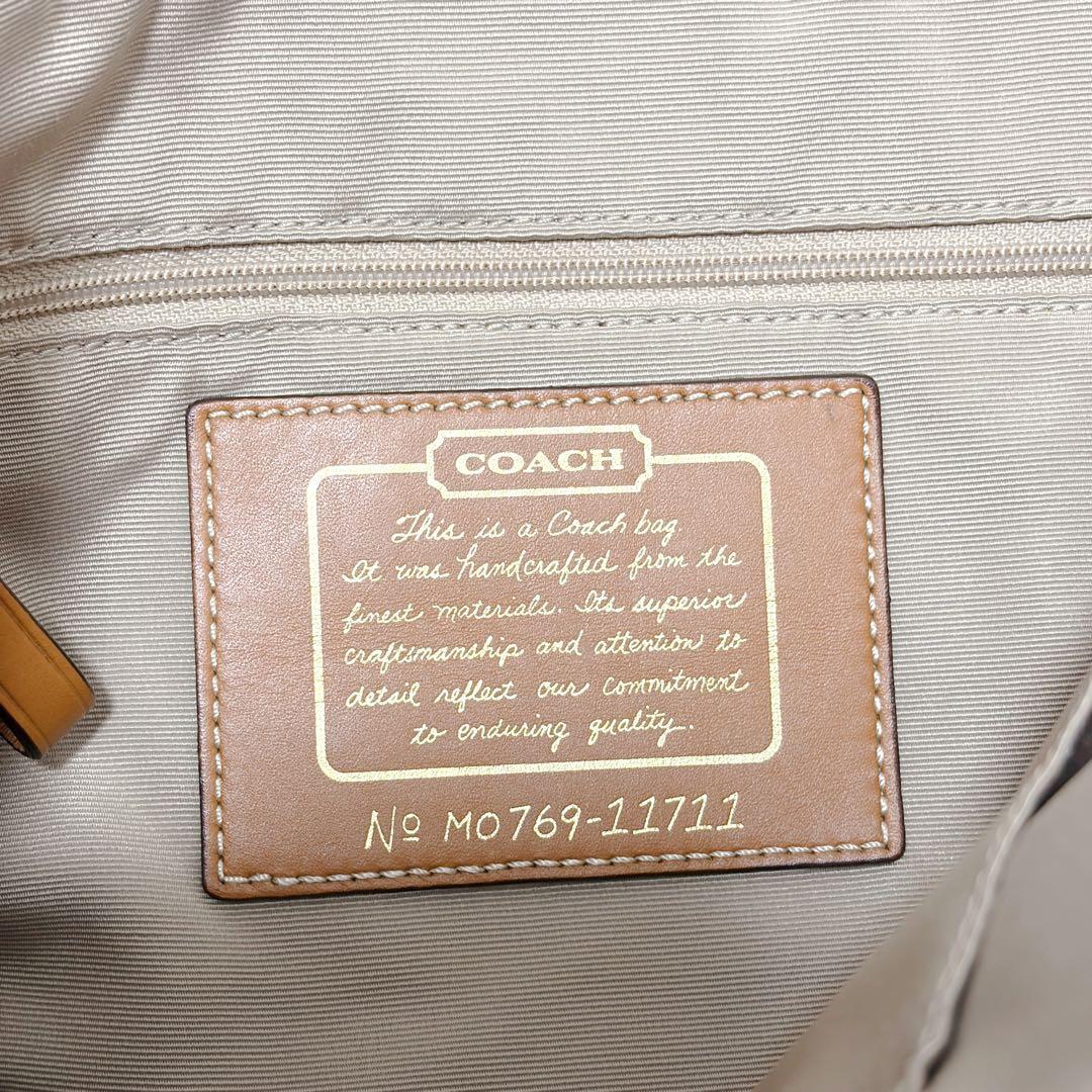 COACH パッチワーク トートバッグ A4可 シグネチャー レザー 金具