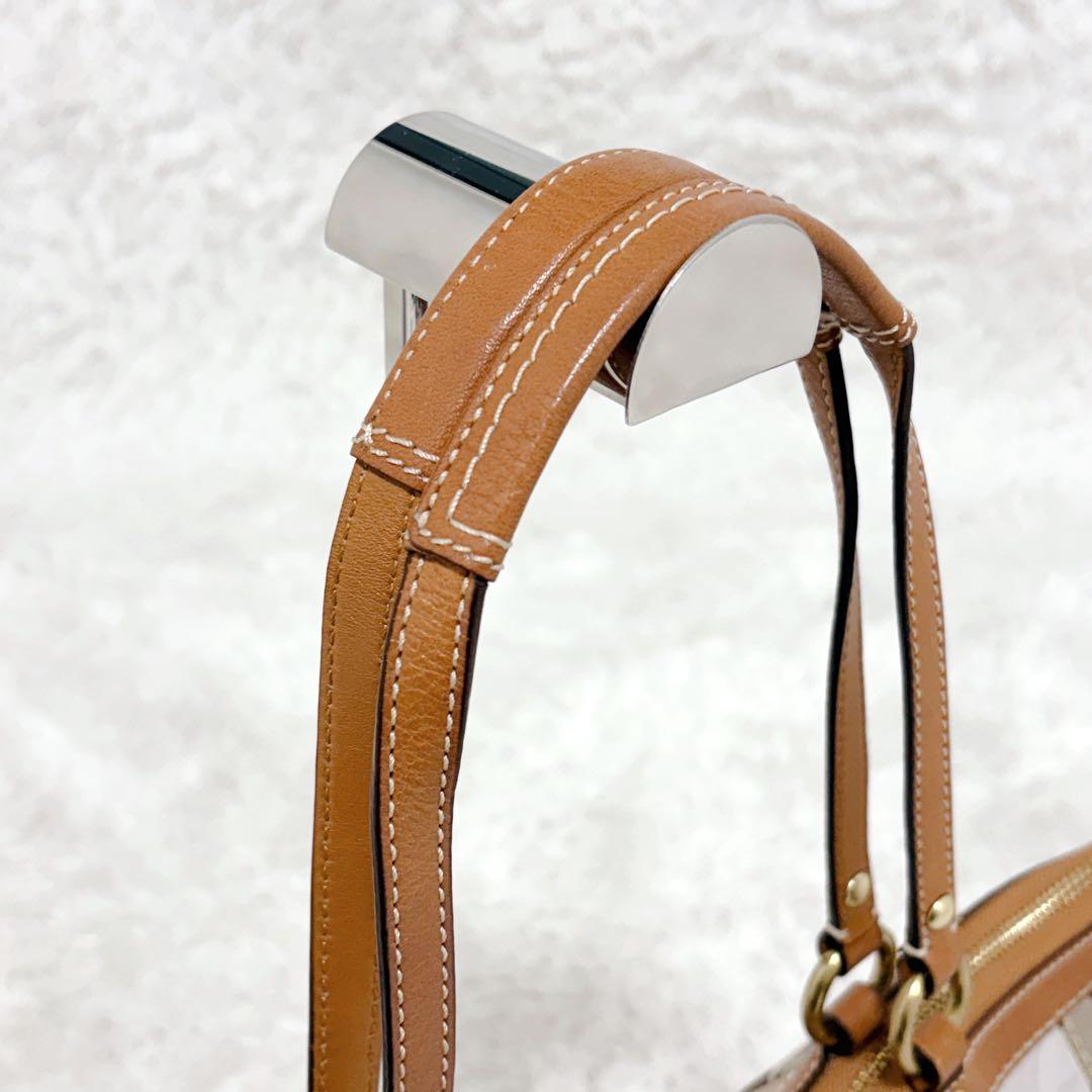 COACH パッチワーク トートバッグ A4可 シグネチャー レザー 金具