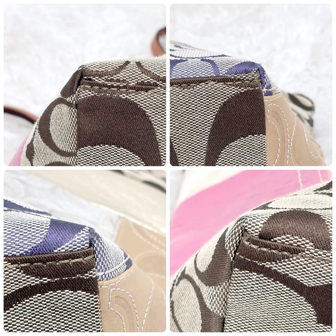 COACH パッチワーク トートバッグ A4可 シグネチャー レザー 金具