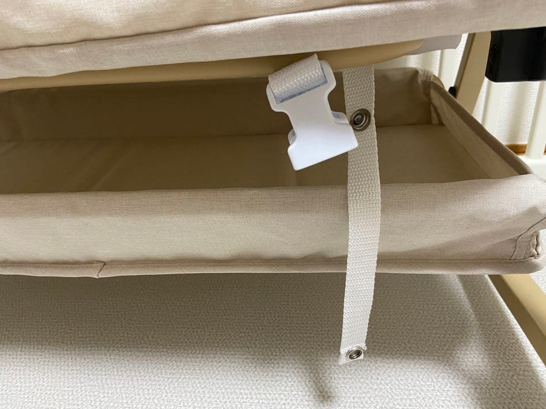 HZDMJ ベージュ ベビーベッド 高さ調整機能付き