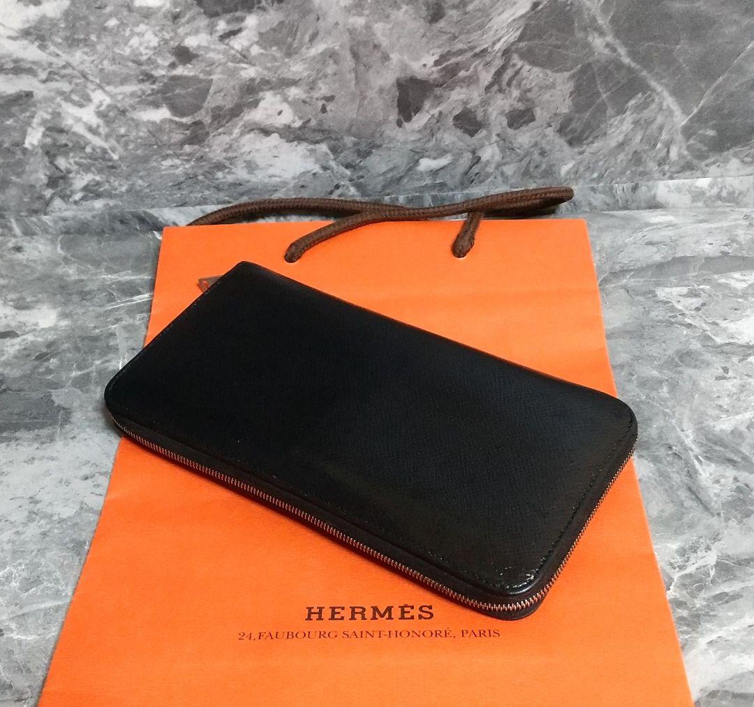 【美品】エルメス/アザップロング/シルクイン/ラウンドファスナー長財布/正規品