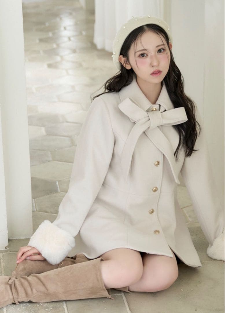 one after another NICE CLAUPリボンミドルコート　S