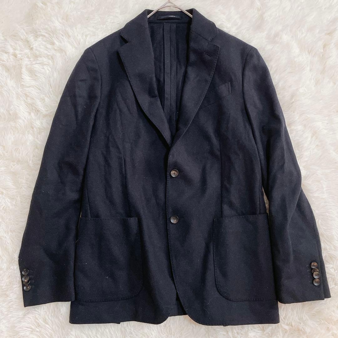 LARDINI ウール テーラードジャケット 48サイズ メンズ ブラック 黒