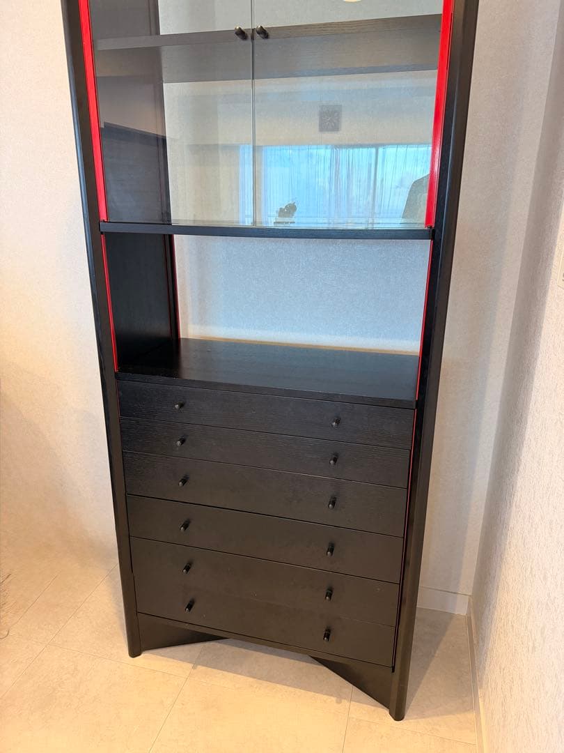 Cassina ixc / カッシーナ　キャビネット 6段　ブラック&レッド