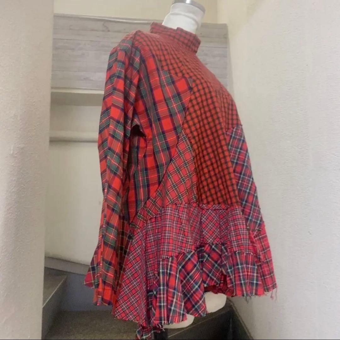 タオ　コムデギャルソン　クレイジー　赤色　チェック　 TAO