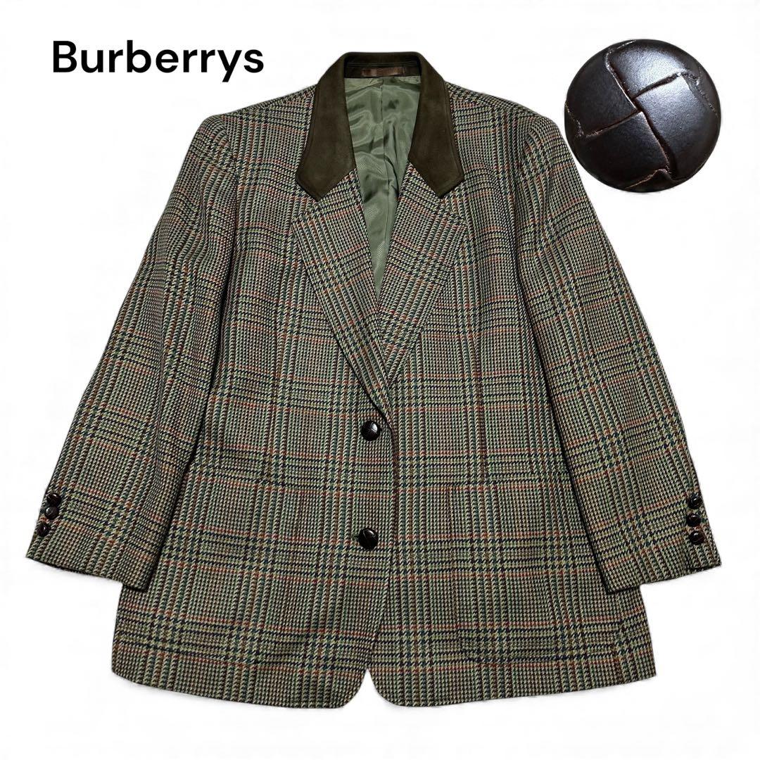 美品 バーバリーズ 襟切替 くるみ釦 テーラードジャケット 3XL 020