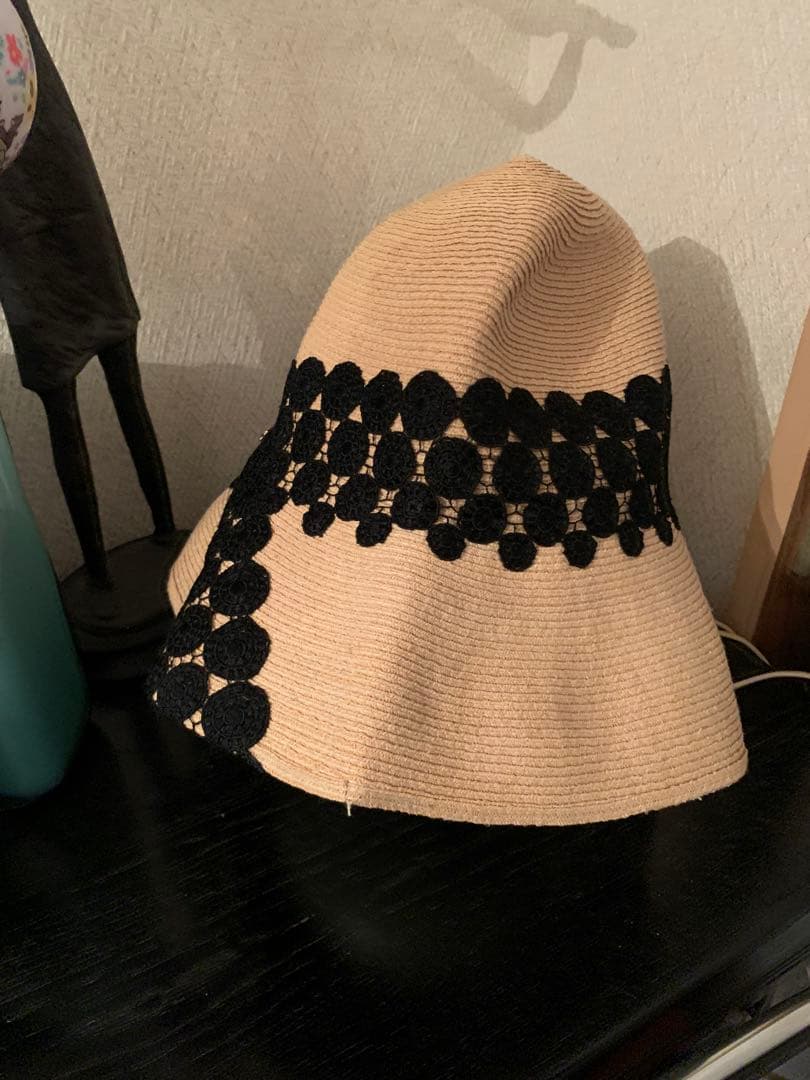 本日最終！！極美品Athena New York総花柄風ラフィア ストローハット