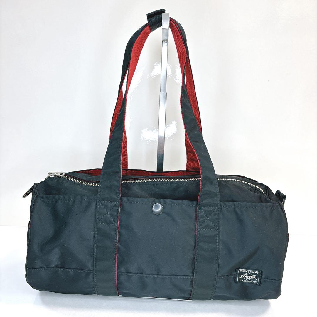 極美品 ポーター エルファイン ボストン 2way ドラム PORTER 黒