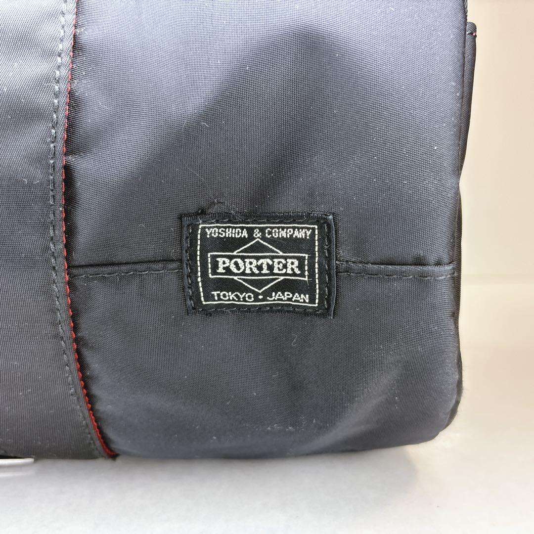 極美品 ポーター エルファイン ボストン 2way ドラム PORTER 黒