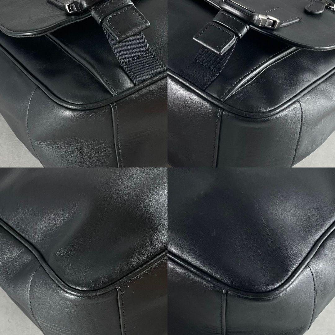 884 COACH ブラック レザー メッセンジャーバッグ