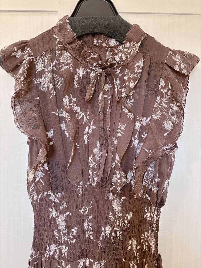 snidel♡スナイデル♡プリント プリーツ シャーリング ワンピース サイズ0